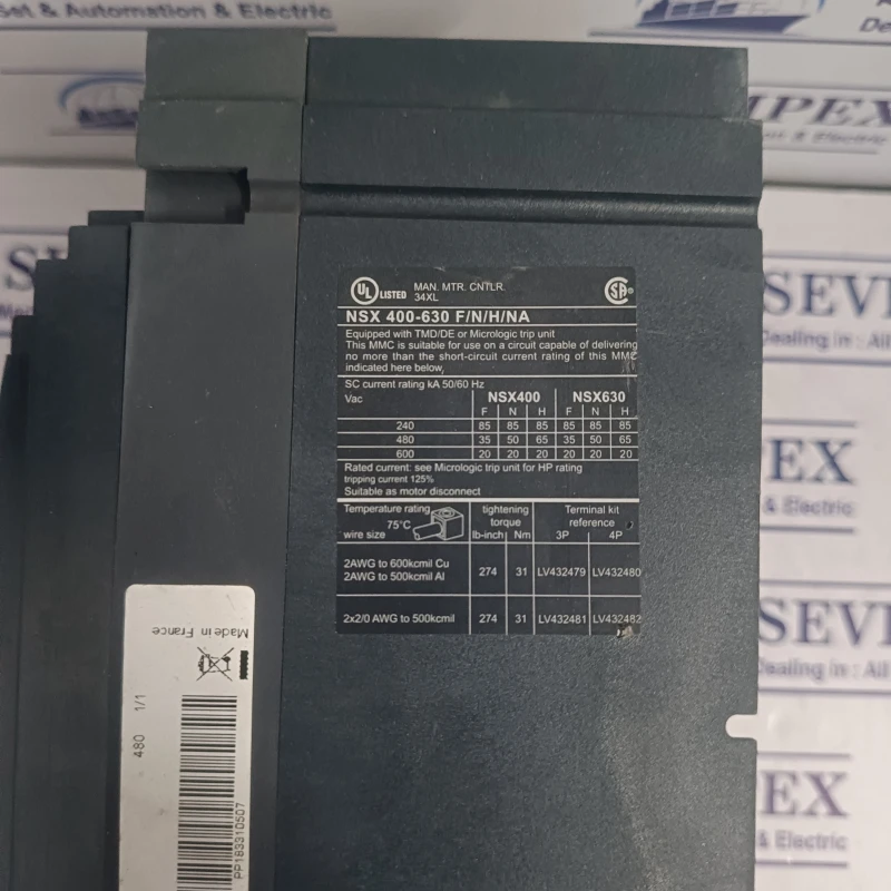 SCHNEIDER COMPACT NSX 630H 250/630A CIRCUIT BREAKER thumbnail 12